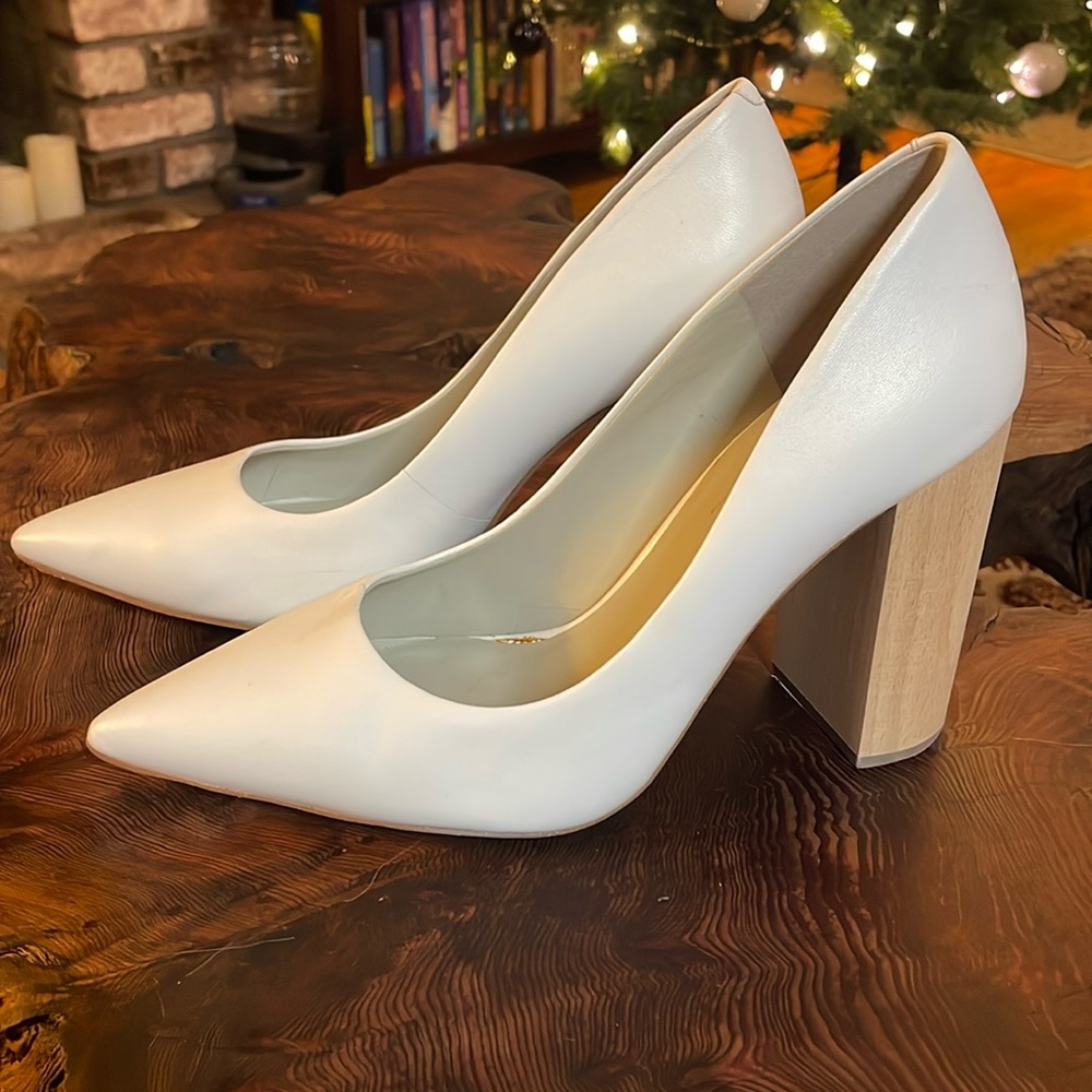 1.State pointed toe block heels